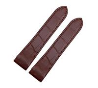 POYNMRE Cinturino di ricambio in pelle compatibile con Cartier Santos 100 W20106x8 W20073X8 cinturino for orologio con fibbia pieghevole da uomo e da donna, 20 mm, 23 mm(Brown- no buckle,23mm)