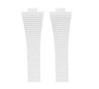 POYNMRE Cinturino FKM compatibile con Tissot PRX Series Super Player Convex Men Fluoro Rubber Quick Release Butterfly Buckle Watch Band Accessories 12mm(White No buckle,12mm)