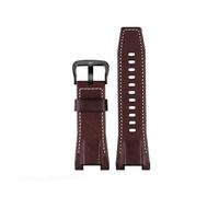 POYNMRE Cinturino for orologio compatibile con Casio GST-S100G / S110 S130L W100G W110 210B 400G 410 da polso in pelle uomo 26 * 14mm(Dark brown black)