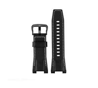 POYNMRE Cinturino for orologio compatibile con Casio GST-S100G / S110 S130L W100G W110 210B 400G 410 da polso in pelle uomo 26 * 14mm(Black white black)