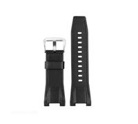 POYNMRE Cinturino for orologio compatibile con Casio GST-S100G / S110 S130L W100G W110 210B 400G 410 da polso in pelle uomo 26 * 14mm(Black silver clasp)
