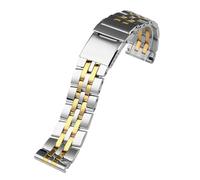 POYNMRE Cinturino for orologio da uomo in acciaio inossidabile compatibile con Breitling Avengers Super Ocean Series Steel Belt 22 24 mm Accessori for cinturini for orologi(Silver gold,24mm width)