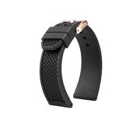 POYNMRE Cinturino for orologio da uomo in gomma fluorurata di grandi dimensioni compatibile con il cinturino in gomma Cartier calibro W7100055/WGCA0010(Black Rose Gold,23mm)