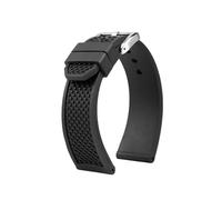 POYNMRE Cinturino for orologio da uomo in gomma fluorurata di grandi dimensioni compatibile con il cinturino in gomma Cartier calibro W7100055/WGCA0010(Black Silver,23mm)