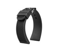 POYNMRE Cinturino for orologio da uomo in gomma fluorurata di grandi dimensioni compatibile con il cinturino in gomma Cartier calibro W7100055/WGCA0010(Black black,23mm)