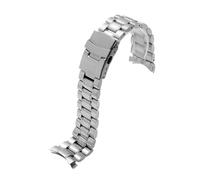 POYNMRE Cinturino for orologio in acciaio inossidabile con estremità curva for tutti i cinturini da polso 18 mm, 20, 22 e 24, impermeabile, nero argento, uomo(Silver,20mm)