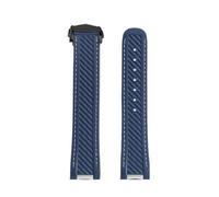 POYNMRE Cinturino for orologio in gomma e silicone da 20 mm compatibile con Omega Seamaster 300 AT150 Rolex cinturino for nero verde Water Ghost fibbia pieghevole(Blue black)