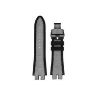 POYNMRE Cinturino for orologio in pelle scamosciata + gomma siliconica compatibile con cinturino Roger Dubuis EXCALIBUR King Series 28MM, cinturino blu e rosso(Gray black)