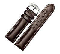 POYNMRE Cinturino impermeabile for orologio da 18 20 22 mm, cinturino in pelle, cinturino fatto a mano, colore verde blu, orologi da polso(Brown,18mm)
