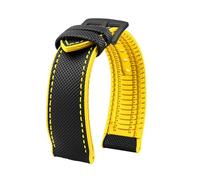 POYNMRE Cinturino impermeabile for orologio da uomo compatibile con Seiko Abalone Water Ghost Omega Longines Conquest in gomma 20 mm 21 22 23 m(Black yellow bk pin,19mm)