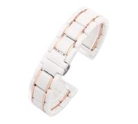 POYNMRE Cinturino in acciaio inossidabile e ceramica da 23 mm compatibile con Casio PROTREK Series PRW-30 PRW-50 PRW-60 PRW-70YT cinturino sportivo impermeabile(A White-rose gold)