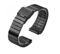 POYNMRE Cinturino in acciaio pregiato da 18 mm compatibile con CASIO A158/A159/A168/A169/B650 AQ230/700 A158W A168 Classic AE-1200 cinturino in metallo nero argento(Black C)