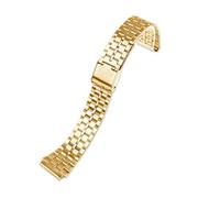 POYNMRE Cinturino in acciaio pregiato da 18 mm compatibile con CASIO A158/A159/A168/A169/B650 AQ230/700 A158W A168 Classic AE-1200 cinturino in metallo nero argento(Rose gold B)