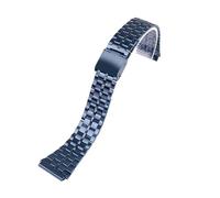 POYNMRE Cinturino in acciaio pregiato da 18 mm compatibile con CASIO A158/A159/A168/A169/B650 AQ230/700 A158W A168 Classic AE-1200 cinturino in metallo nero argento(Blue B)