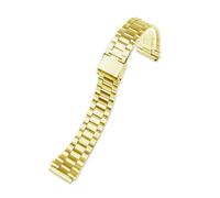 POYNMRE Cinturino in acciaio pregiato da 18 mm compatibile con CASIO A158/A159/A168/A169/B650 AQ230/700 A158W A168 Classic AE-1200 cinturino in metallo nero argento(Gold A)