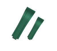 POYNMRE Cinturino in gomma curva, cinturino in silicone morbido compatibile con Rolex, Oysterflex, bracciale sportivo da uomo e donna, fibbia pieghevole, polso 20 mm(Green)