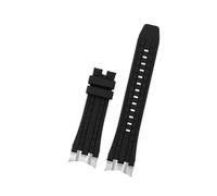 POYNMRE Cinturino in gomma da 24 mm compatibile con Citizen Sky Eagle JY8051-08E JY8051-59 JY8058 con cinturino con connettore curvo in acciaio inossidabile(Black-no buckle,22mm)