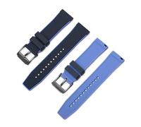 POYNMRE Cinturino in gomma e silicone da 22 mm compatibile con Swatch X Blancpain Five Ocean Series, cinturino sportivo impermeabile a sgancio rapido for uomo donna(Black blue black)