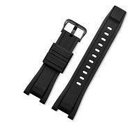 POYNMRE Cinturino in gomma siliconica compatibile con Casio GST210 GST-W110/S130/B100/S100G/S110/410 Cinturino for orologio da polso(Black Black Buckle)