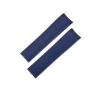 POYNMRE Cinturino in gomma siliconica da 21 mm compatibile con Longines Hydroconquest L3 Conquest Sports, cinturino for orologio subacqueo, nero, blu e verde(Blue no buckle)