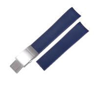 POYNMRE Cinturino in gomma siliconica da 21 mm compatibile con Longines Hydroconquest L3 Conquest Sports, cinturino for orologio subacqueo, nero, blu e verde(A-Blue silver)