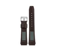 POYNMRE Cinturino in morbida pelle di vacchetta da 16 mm compatibile con Casio DW5600 DW-5600 GW-5000 5035 GW-M5610 GW-B5600 DW6900 GA2100 GA-2100 Series cinturino in pelle di vitello(Brown-silver A)