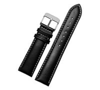 POYNMRE Cinturino in pelle a quadri compatibile con Casio EFV540/506/EFS-S500/510/EFR-30 EFV-540 cinturino nero marrone 18mm 20mm 22mm 24mm(Black white-silver A,20mm)