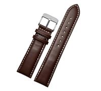 POYNMRE Cinturino in pelle a quadri compatibile con Casio EFV540/506/EFS-S500/510/EFR-30 EFV-540 cinturino nero marrone 18mm 20mm 22mm 24mm(Brown white-silver A,18mm)