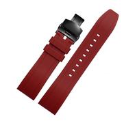 POYNMRE Cinturino in pelle di vacchetta compatibile con Citizen CA0690 CA0695-17E CA4500 Bracciale Cinturino in gomma for orologio da uomo in acciaio 20mm 22mm(Rubber-red-black B,20mm)