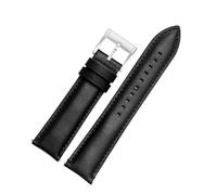 POYNMRE Cinturino in pelle di vacchetta da 20 mm e 22 compatibile con bracciale a sgancio rapido uomo FOSSIL FS4835 FS5237 ME3052 FTW1114(Black silver,20mm)