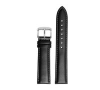 POYNMRE Cinturino traspirante compatibile con Casio Ocean Heart EFB-670 EFB-530 EFV-600 EFR-552 Cinturino in pelle blu nero 18 mm 20 mm 21 mm 22 mm(02 Black-A clasp,22mm)