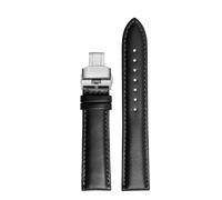 POYNMRE Cinturino traspirante compatibile con Casio Ocean Heart EFB-670 EFB-530 EFV-600 EFR-552 Cinturino in pelle blu nero 18 mm 20 mm 21 mm 22 mm(02 Black-B clasp,19mm)