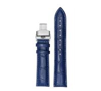 POYNMRE Cinturino traspirante compatibile con Casio Ocean Heart EFB-670 EFB-530 EFV-600 EFR-552 Cinturino in pelle blu nero 18 mm 20 mm 21 mm 22 mm(01 royal blue-B,19mm)