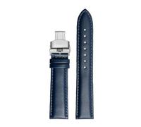 POYNMRE Cinturino traspirante compatibile con Casio Ocean Heart EFB-670 EFB-530 EFV-600 EFR-552 Cinturino in pelle blu nero 18 mm 20 mm 21 mm 22 mm(02 Dark blue-B clasp,19mm)