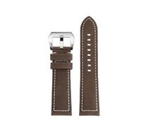 POYNMRE Cinturino vintage da 23 mm compatibile con Zenith Pilot 29.2430 cinturino in pelle di vacchetta volante in bronzo, cinturino di ricambio retrò opaco, nero marrone(Dark brown-silver)
