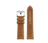 POYNMRE Cinturino vintage da 23 mm compatibile con Zenith Pilot 29.2430 cinturino in pelle di vacchetta volante in bronzo, cinturino di ricambio retrò opaco, nero marrone(Light brown-silver)