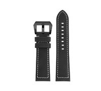 POYNMRE Cinturino vintage da 23 mm compatibile con Zenith Pilot 29.2430 cinturino in pelle di vacchetta volante in bronzo, cinturino di ricambio retrò opaco, nero marrone(Black-black)