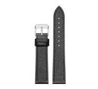 POYNMRE Compatibile con Cartier Orologi Band London SOLO MUST Caleb Small Square Orologio Uomo Donna Cinturino in pelle di mucca Catena 14mm 16mm 18mm 20mm(Black-silver,14mm-width)