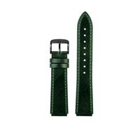 POYNMRE Compatibile con Casio AE-1200WH/1300/1000/A159/A158 AQ-S810W MRW-200H cinturino in vera pelle da uomo retrò braccialetto 18 mm(Green black pin)