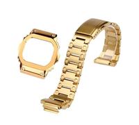 POYNMRE Compatibile con Casio DW5600 GW-B5600 GW-M5610 Cassa in acciaio inossidabile massiccio modificato Cinturino Bracciale in metallo Orologio a catena Uomo(Gold strap-case,For GW-B5600)