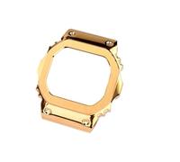 POYNMRE Compatibile con Casio DW5600 GW-B5600 GW-M5610 Cassa in acciaio inossidabile massiccio modificato Cinturino Bracciale in metallo Orologio a catena Uomo(Gold-case,For DW-5600)
