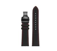 POYNMRE Compatibile con Casio Edifice Series EF-550D EFR-303L EFB900 Series Canvas Nylon Watch Strap 22mm Impermeabile Sport Watchband Bracelet(Black red-black B)