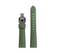POYNMRE Compatibile con Casio Forester FT-500WC AW-80V W-89H Cinturino for orologio classico retrò in pelle bovina da 19 mm for uomo in vera(Green Black fold)