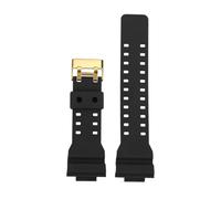 POYNMRE Compatibile con Casio G-shock Black Gold GA-110 GA-100 GA-120 GA140 GA700 400 Cinturino for orologio sportivo in resina e silicone da uomo, cinturino in gomma 16 mm(Matte Black-gold)