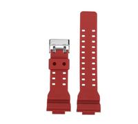 POYNMRE Compatibile con Casio G-shock Black Gold GA-110 GA-100 GA-120 GA140 GA700 400 Cinturino for orologio sportivo in resina e silicone da uomo, cinturino in gomma 16 mm(Red-silver)