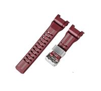 POYNMRE Compatibile con Casio GSHOCK 5713/GWG-B1000 Cinturino in silicone anello in acciaio e cinturino in resina Accessori for orologi Bracciale(Dark red)