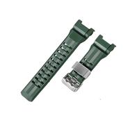 POYNMRE Compatibile con Casio GSHOCK 5713/GWG-B1000 Cinturino in silicone anello in acciaio e cinturino in resina Accessori for orologi Bracciale(Army green)