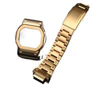 POYNMRE Compatibile con Casio Metal Case Strap in acciaio inossidabile DW5600/GW-M5610/5000 GW-B5600 Cinturino for orologio nero dorato stile cool modificato(Golden strap case,5610)