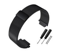 POYNMRE Compatibile con cinturino da orologio uomo T2N720 T2N721 TW2R55500 T2N739 in acciaio inossidabile, 24 * 16 mm, bracciale in metallo estremità ad alette, nero e argento(Color B black)