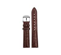 POYNMRE Compatibile con cinturino for orologio Rossini Alligator 3401/2402/7713/9461 Tissot Longines Casio cinturino for orologio coccodrillo blu 14mm 16mm 18mm 20mm 22mm(Brown-silverA,18mm-width)